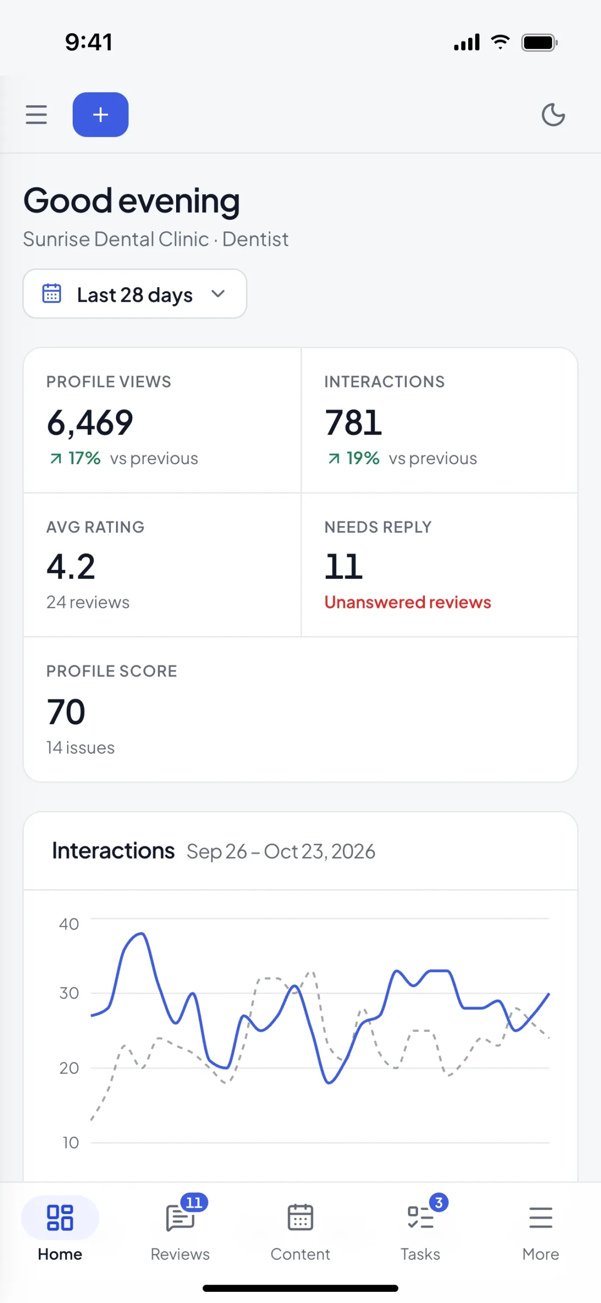 GBPNinja dashboard on a phone